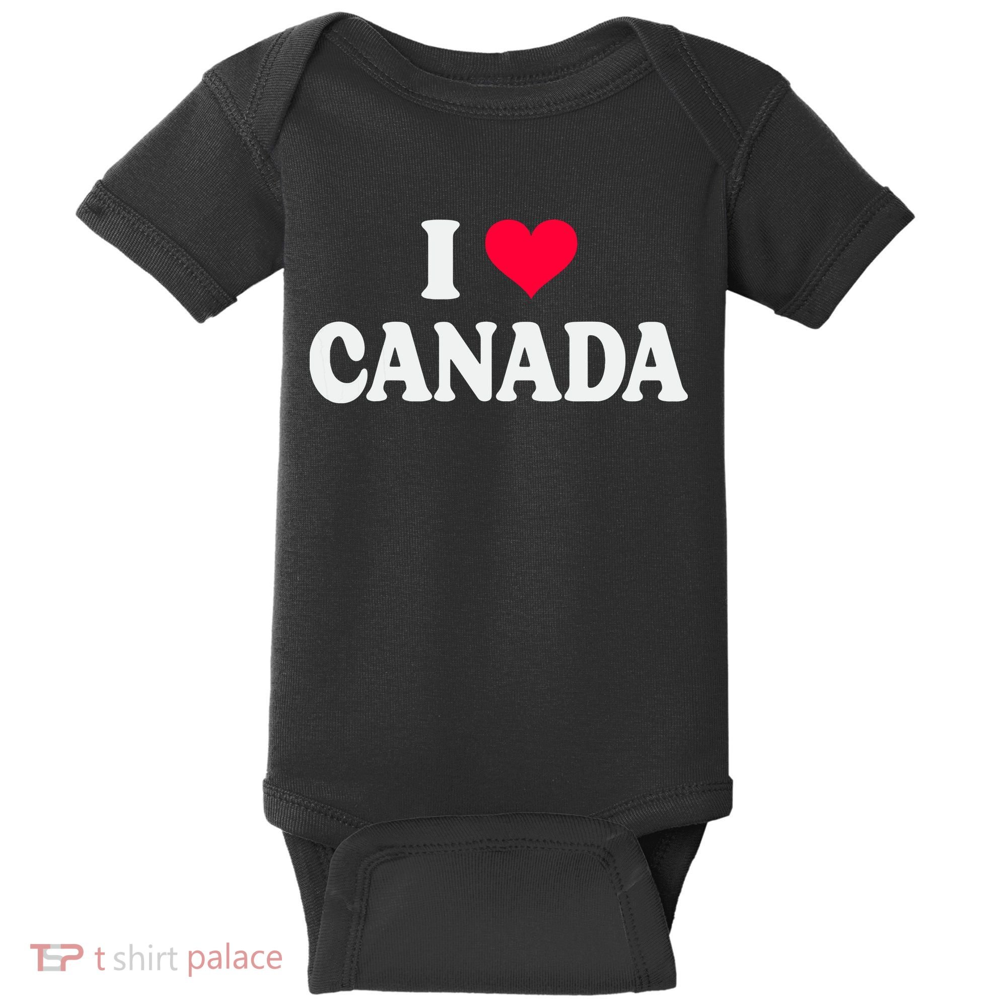 I Love Canada Day Heart Canadian Baby Bodysuit