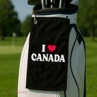I Love Canada Day Heart Canadian Golf Towel thumb 2