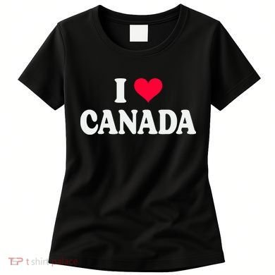 I Love Canada Day Heart Canadian Women's T-Shirt