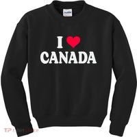 I Love Canada Day Heart Canadian Kids Sweatshirt thumb 0