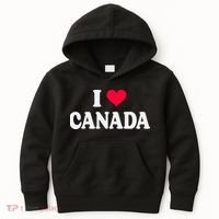 I Love Canada Day Heart Canadian Kids Hoodie thumb 0
