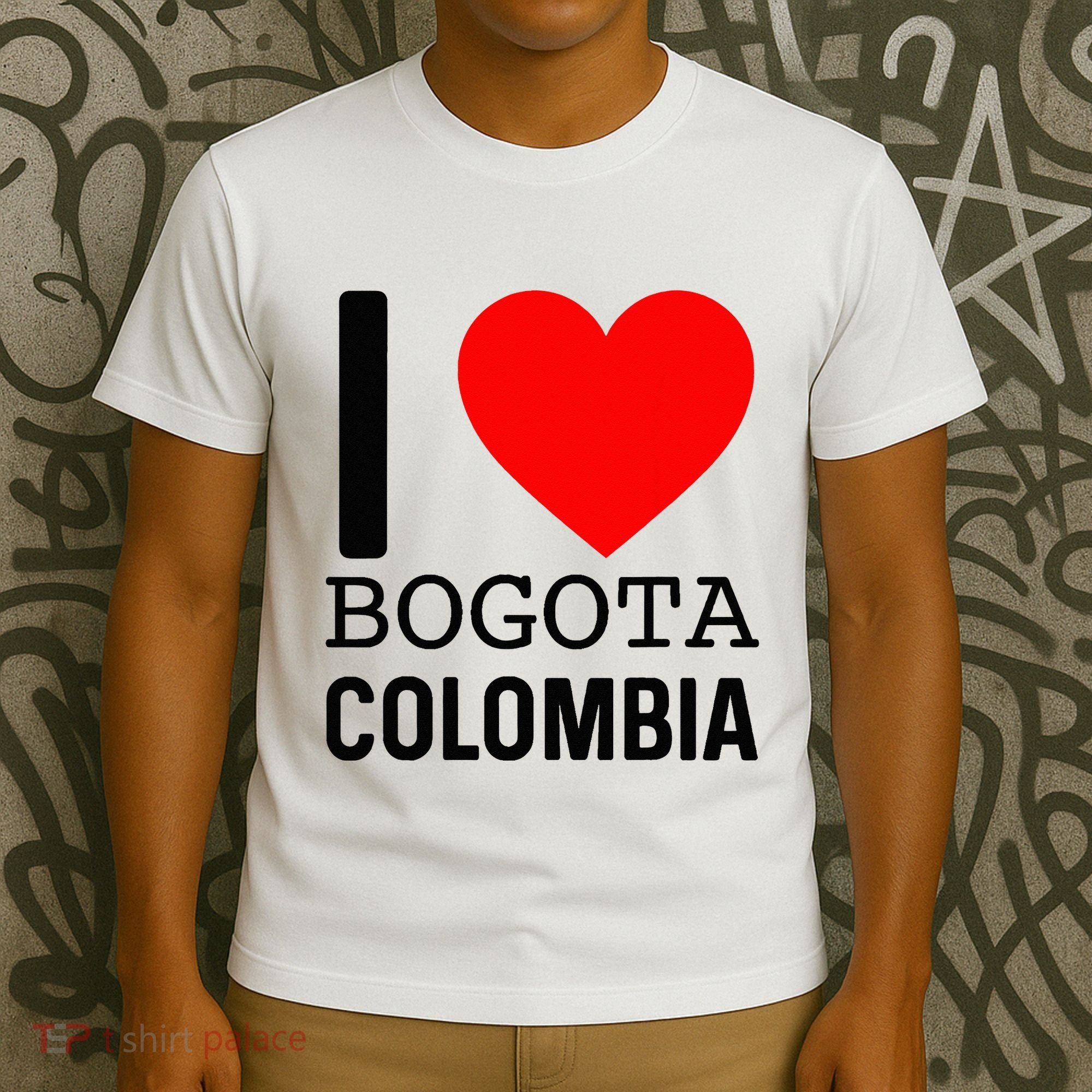 I Love Colombia Bogota Flag Map Colombian Souvenir Camiseta T-Shirt