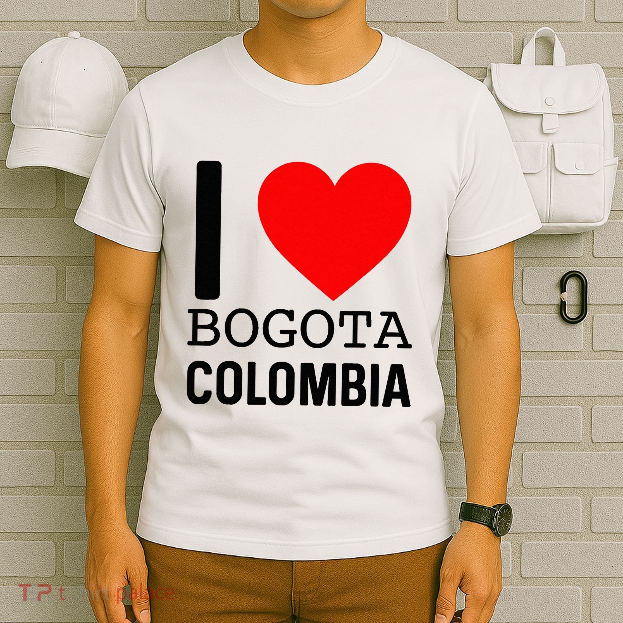 I Love Colombia Bogota Flag Map Colombian Souvenir Camiseta T-Shirt