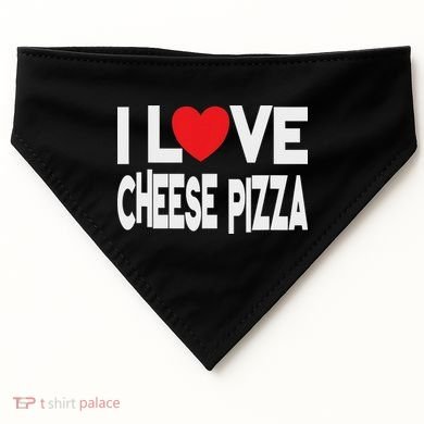 I Love Cheese Pizza USA-Made Doggie Bandana