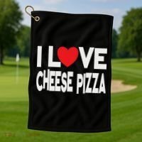 I Love Cheese Pizza Golf Towel thumb 1