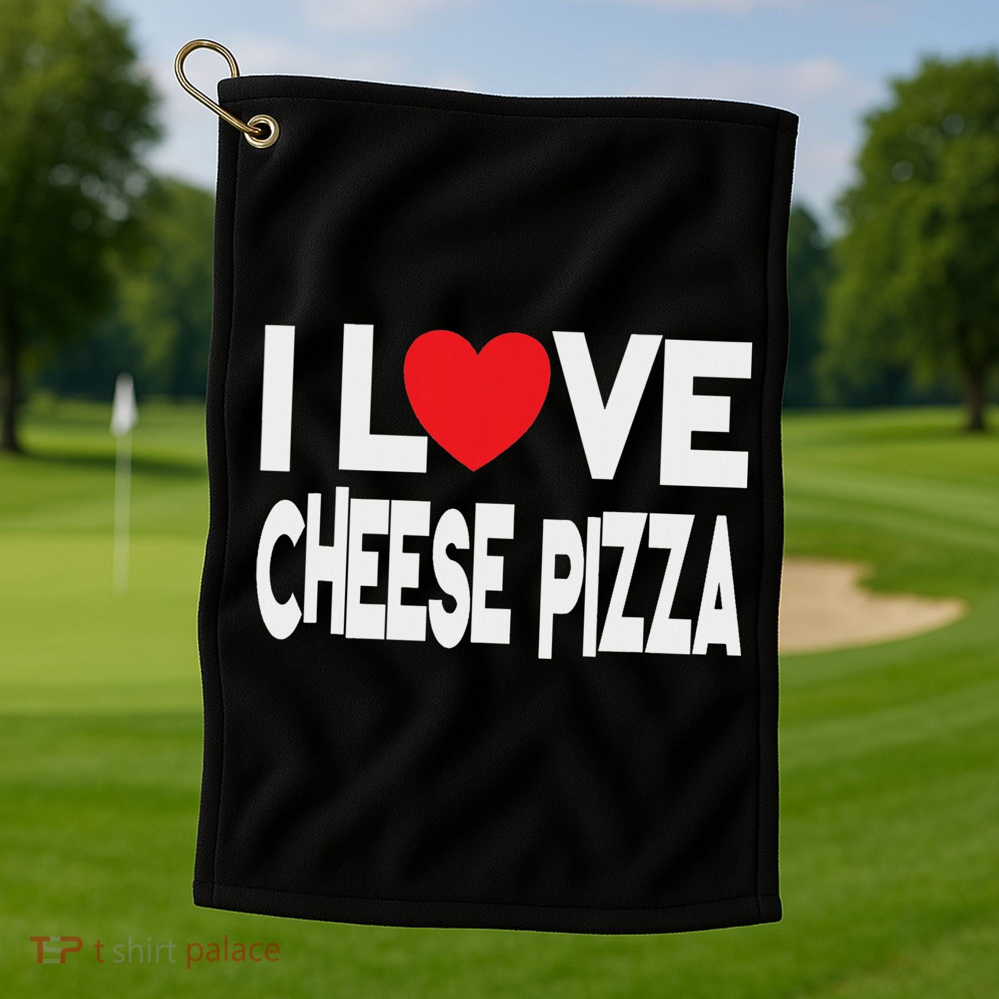 I Love Cheese Pizza Golf Towel