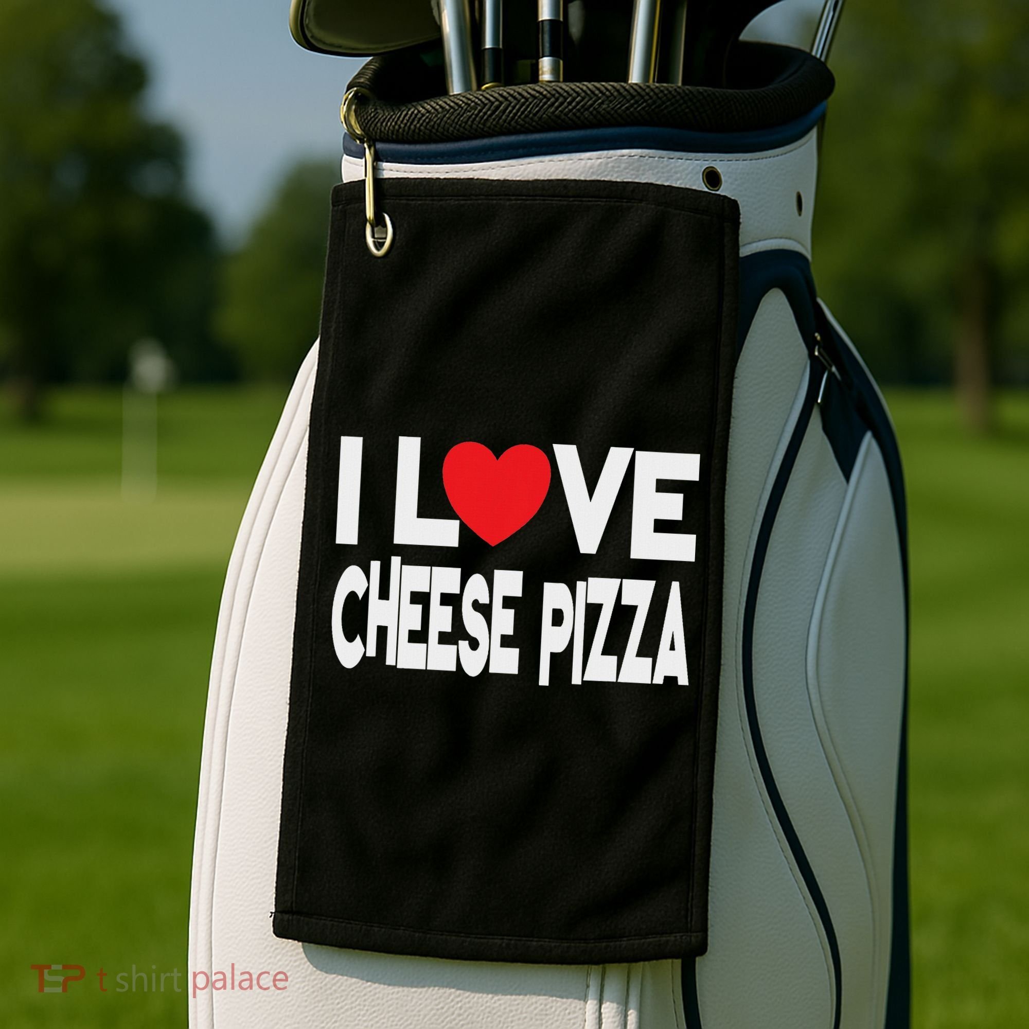 I Love Cheese Pizza Golf Towel