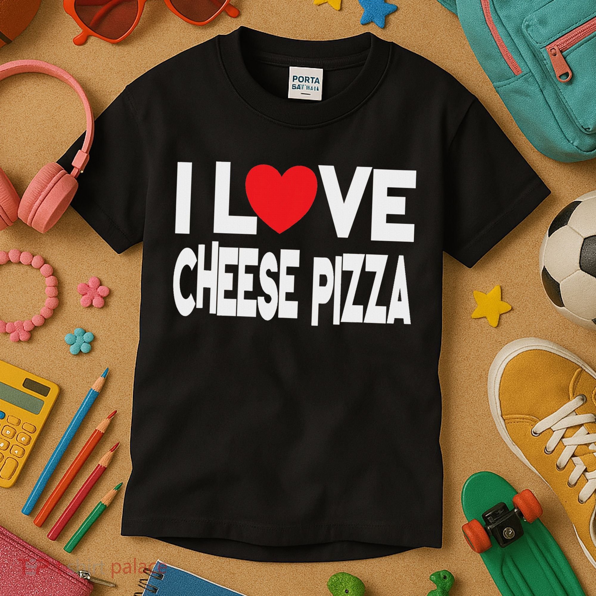 I Love Cheese Pizza Kids T-Shirt