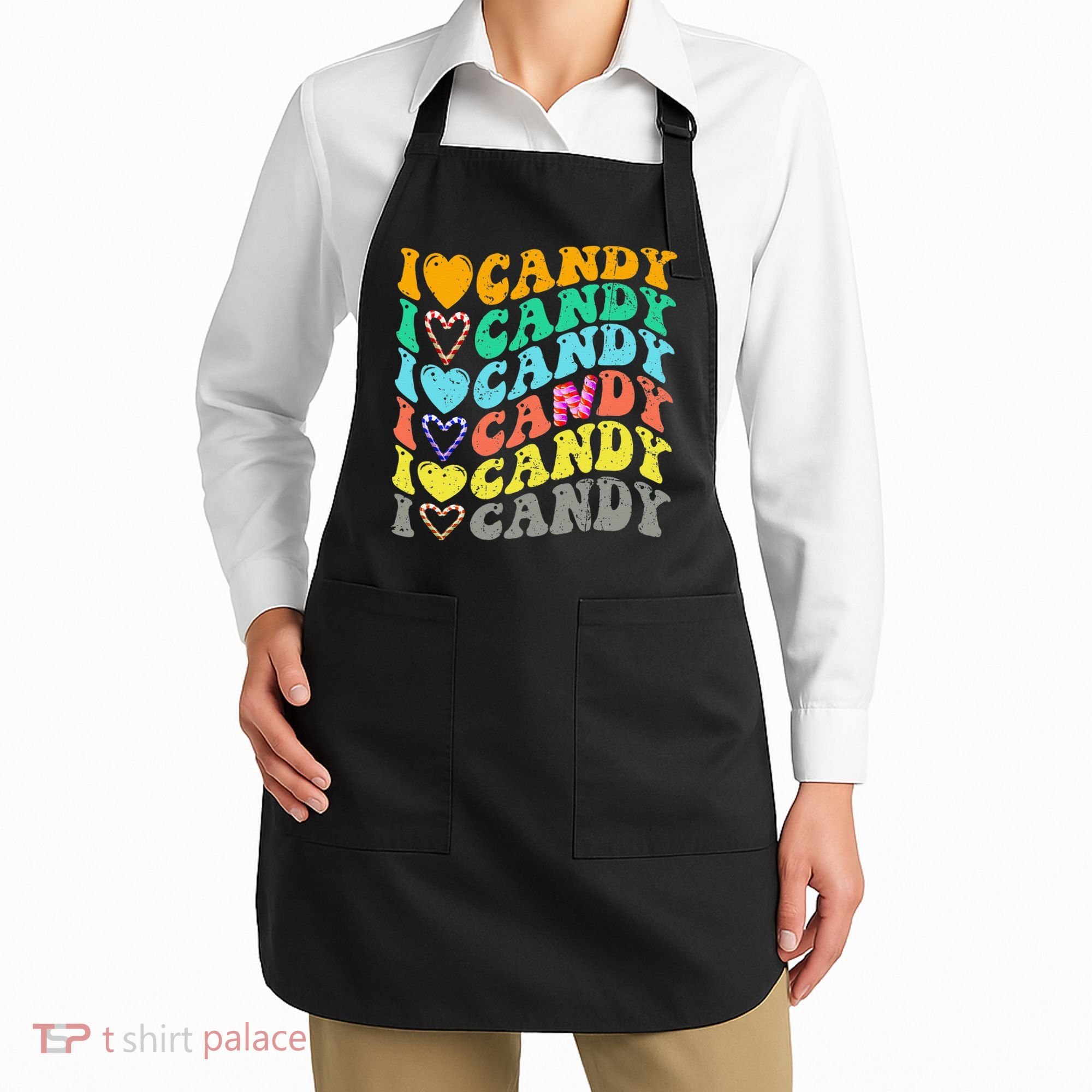 I love Candy Halloween Party Cute Trick or Treat Candyland Apron