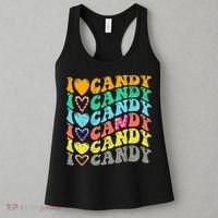 I love Candy Halloween Party Cute Trick or Treat Candyland Women's Tank Top thumb 3