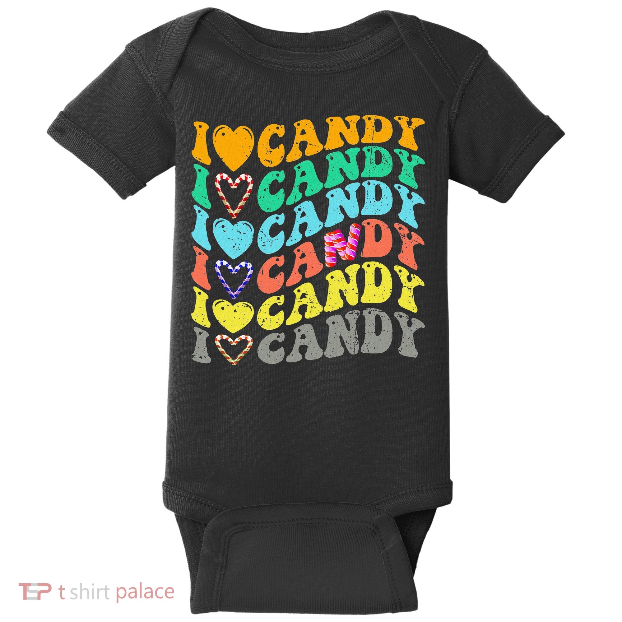 I love Candy Halloween Party Cute Trick or Treat Candyland Baby Bodysuit