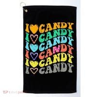 I love Candy Halloween Party Cute Trick or Treat Candyland Golf Towel thumb 0