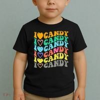 I love Candy Halloween Party Cute Trick or Treat Candyland Toddler T-Shirt thumb 2