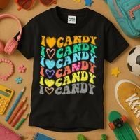 I love Candy Halloween Party Cute Trick or Treat Candyland Kids T-Shirt thumb 3