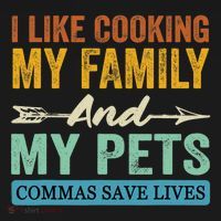 I Like Cooking My Family And My Pets Commas Save Lives Ornament thumb 1