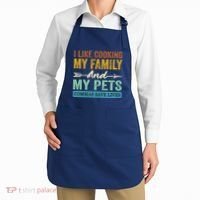 I Like Cooking My Family And My Pets Commas Save Lives Apron thumb 2