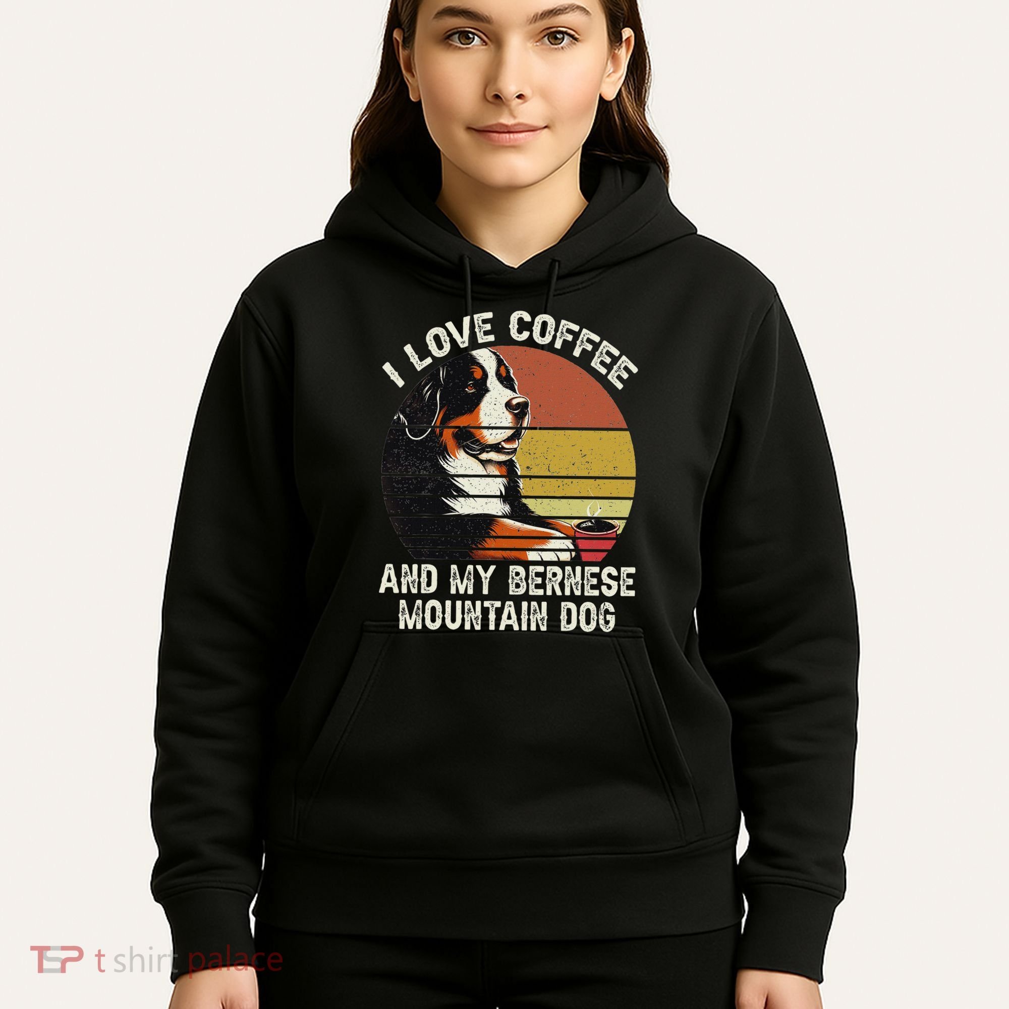 I Love Coffee And My Bernese Dog Berner Mountain Hoodie