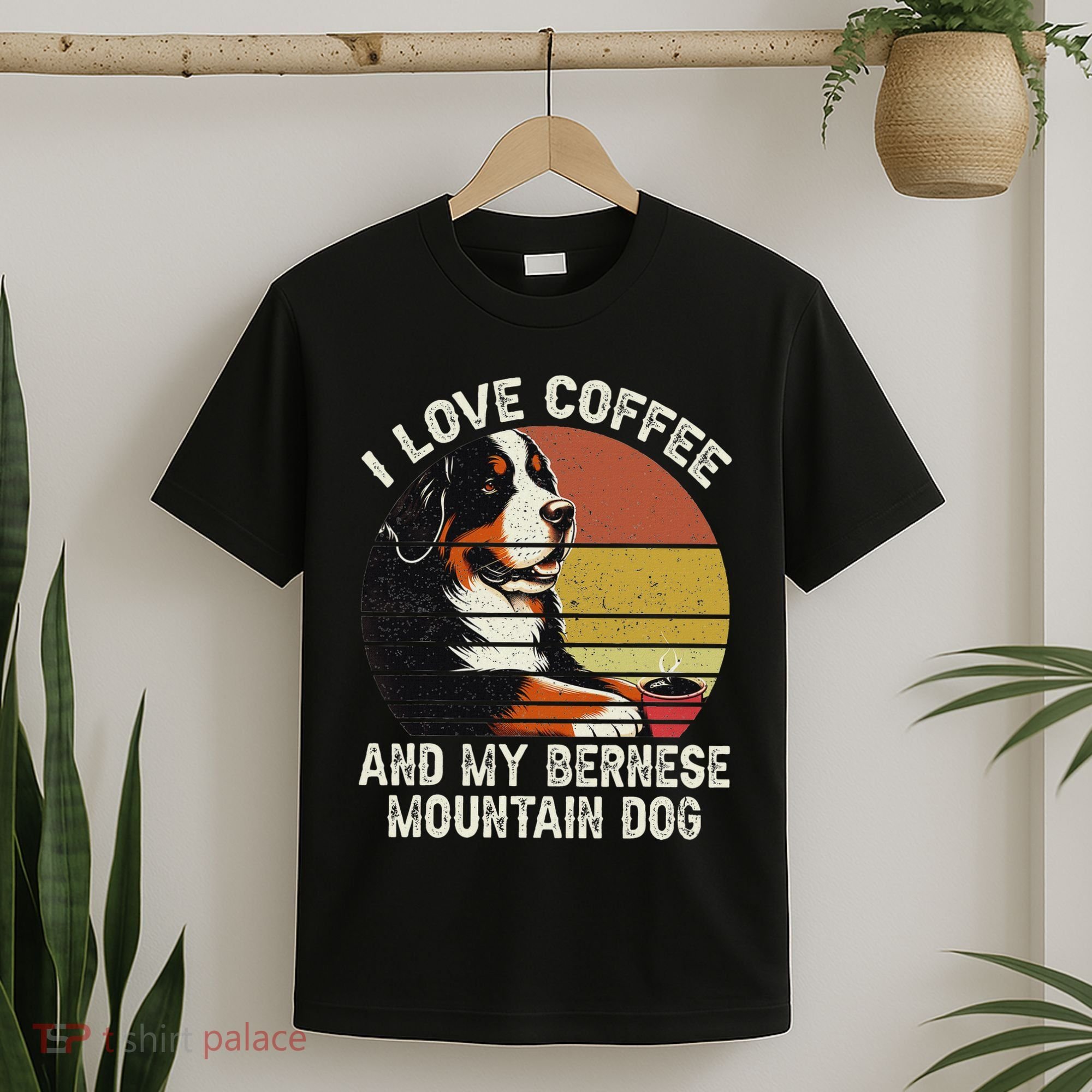 I Love Coffee And My Bernese Dog Berner Mountain T-Shirt