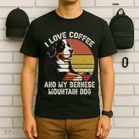 I Love Coffee And My Bernese Dog Berner Mountain T-Shirt thumb 6