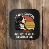 I Love Coffee And My Bernese Dog Berner Mountain Coaster thumb 0