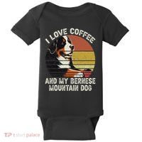 I Love Coffee And My Bernese Dog Berner Mountain Baby Bodysuit thumb 0