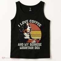 I Love Coffee And My Bernese Dog Berner Mountain Tank Top thumb 2