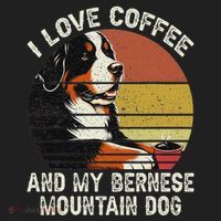 I Love Coffee And My Bernese Dog Berner Mountain Golf Towel thumb 3