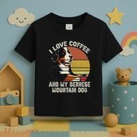I Love Coffee And My Bernese Dog Berner Mountain Toddler T-Shirt thumb 3