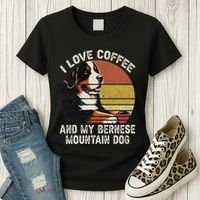 I Love Coffee And My Bernese Dog Berner Mountain Women's T-Shirt thumb 3