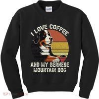I Love Coffee And My Bernese Dog Berner Mountain Kids Sweatshirt thumb 0