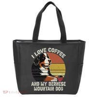 I Love Coffee And My Bernese Dog Berner Mountain Tote Bag thumb 0