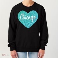 I Love Chicago Usa Heart Meaningful Gift Women's Sweatshirt thumb 0