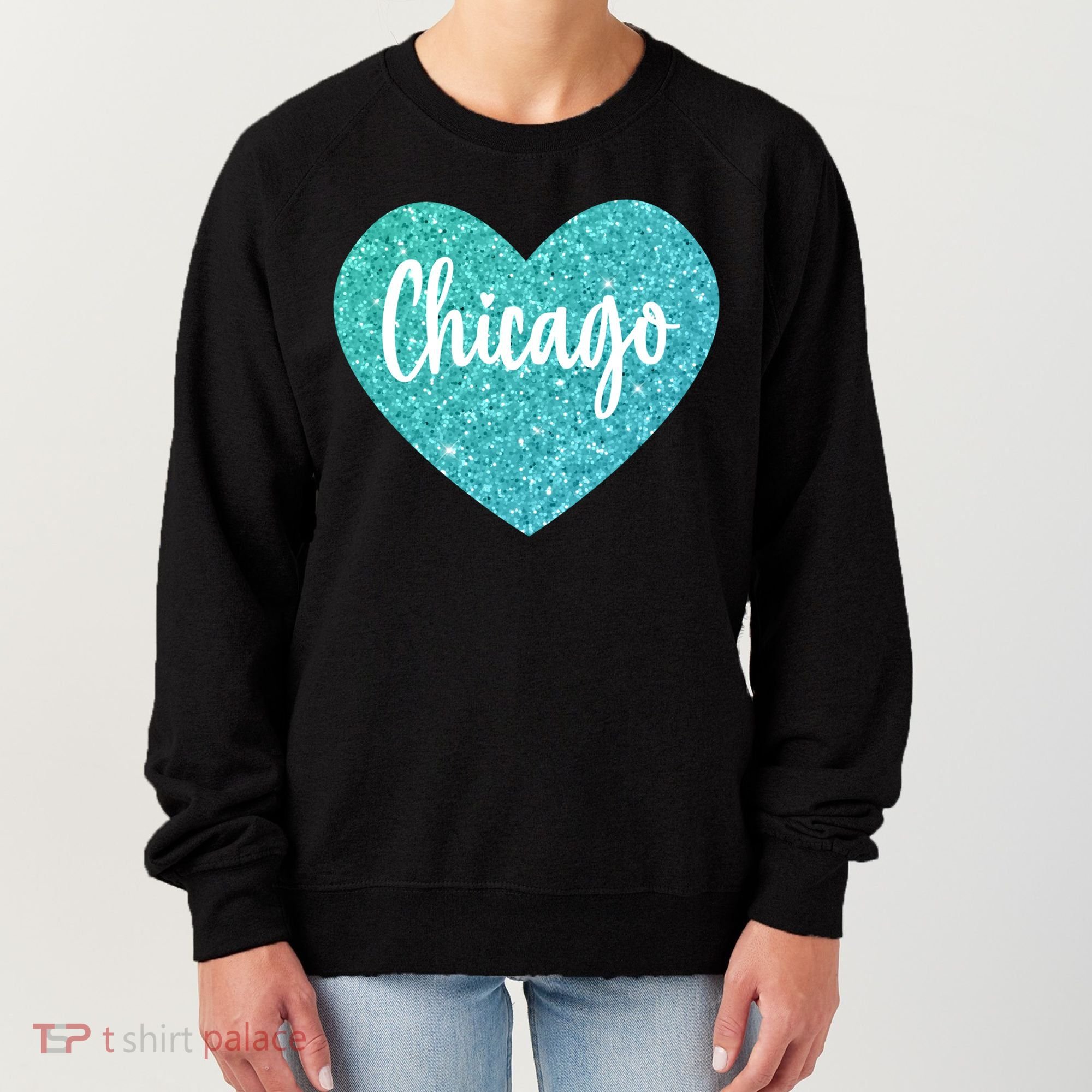 I Love Chicago Usa Heart Meaningful Gift Women's Sweatshirt