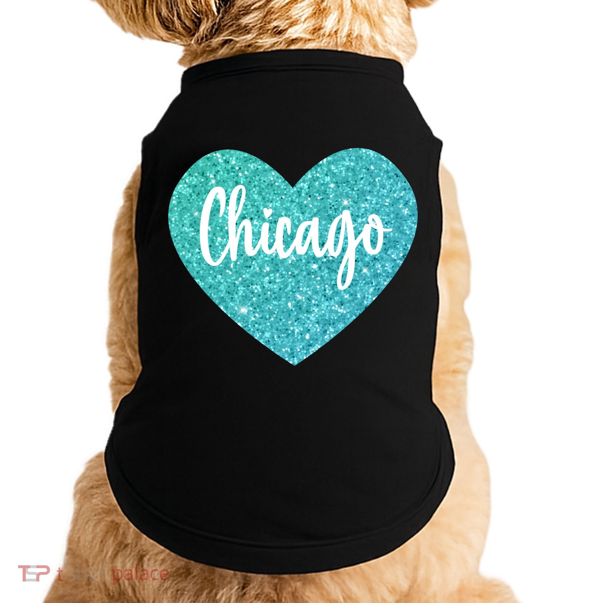 I Love Chicago Usa Heart Meaningful Gift Doggie Tank