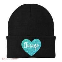 I Love Chicago Usa Heart Meaningful Gift Beanie thumb 0