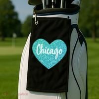 I Love Chicago Usa Heart Meaningful Gift Golf Towel thumb 2