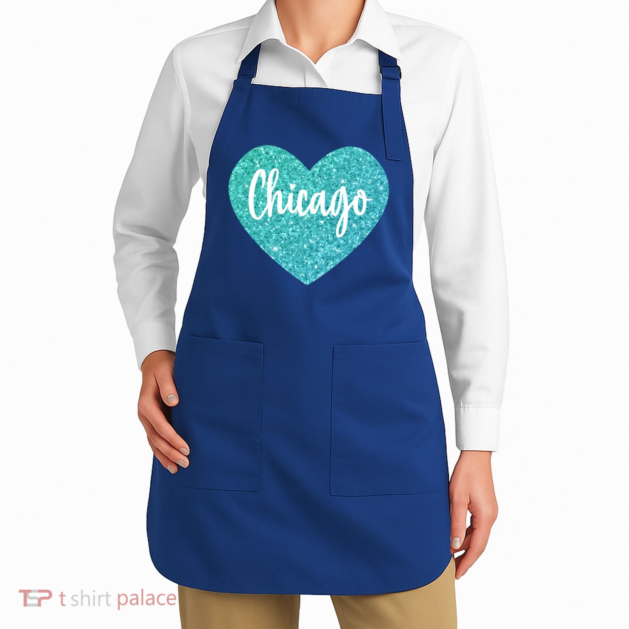 I Love Chicago Usa Heart Meaningful Gift Apron