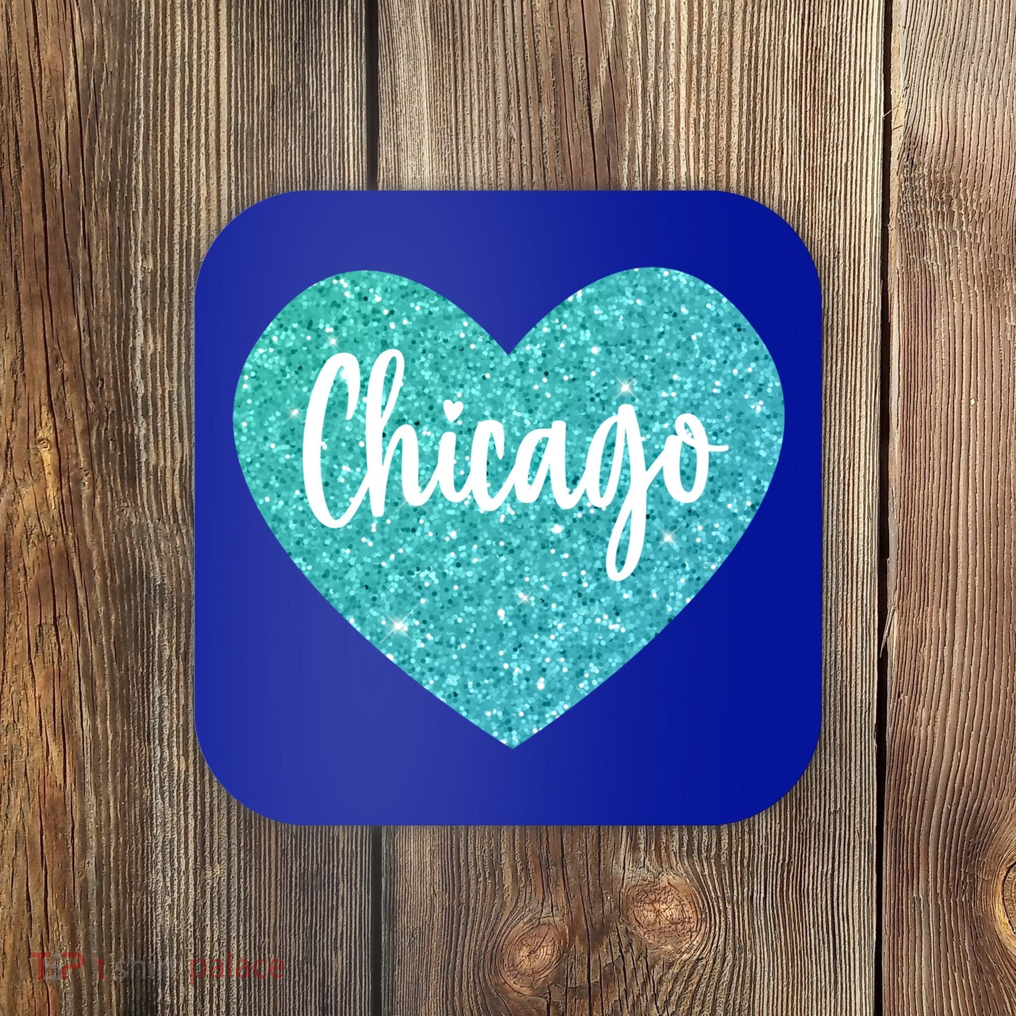 I Love Chicago Usa Heart Meaningful Gift Coaster