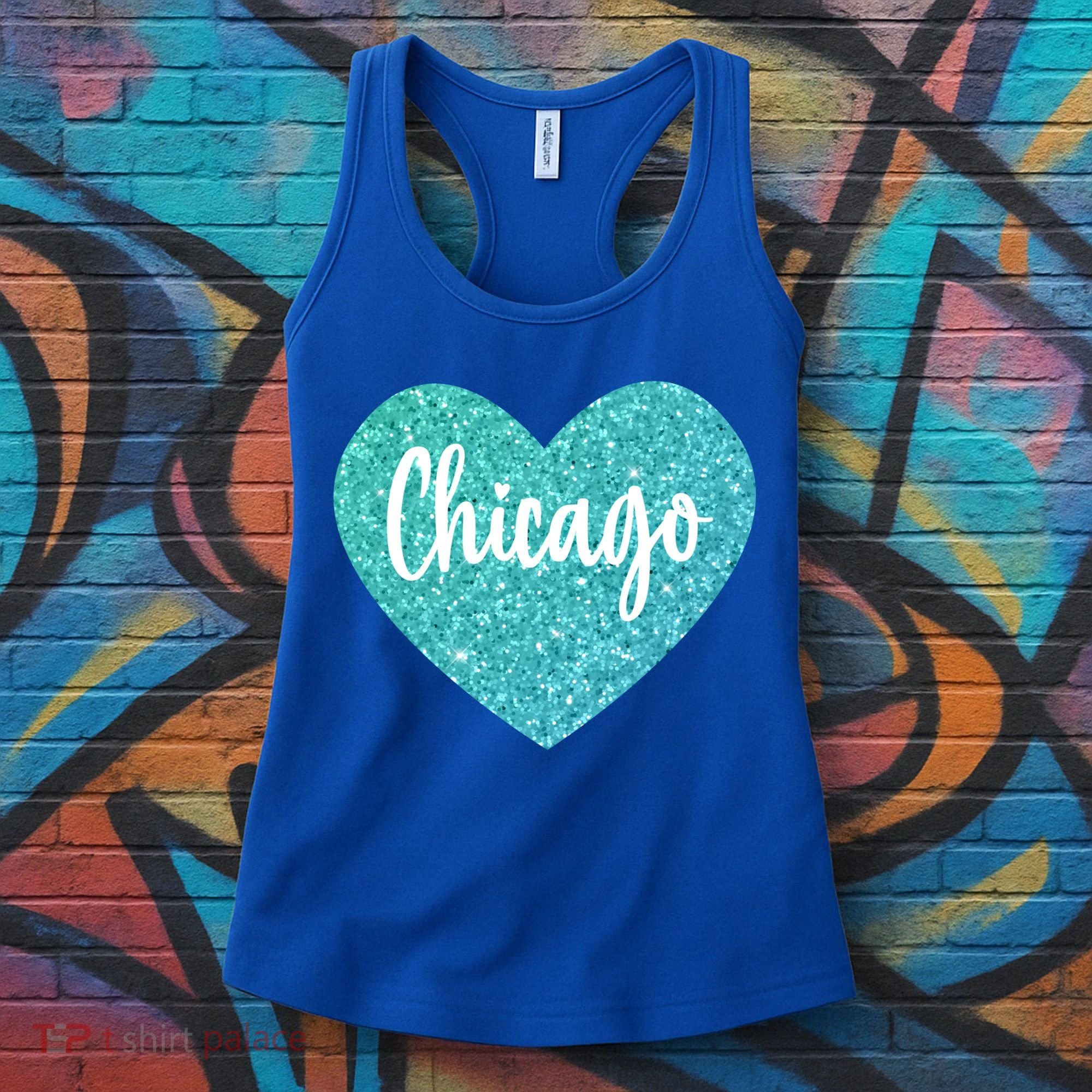 I Love Chicago Usa Heart Meaningful Gift Women's Tank Top