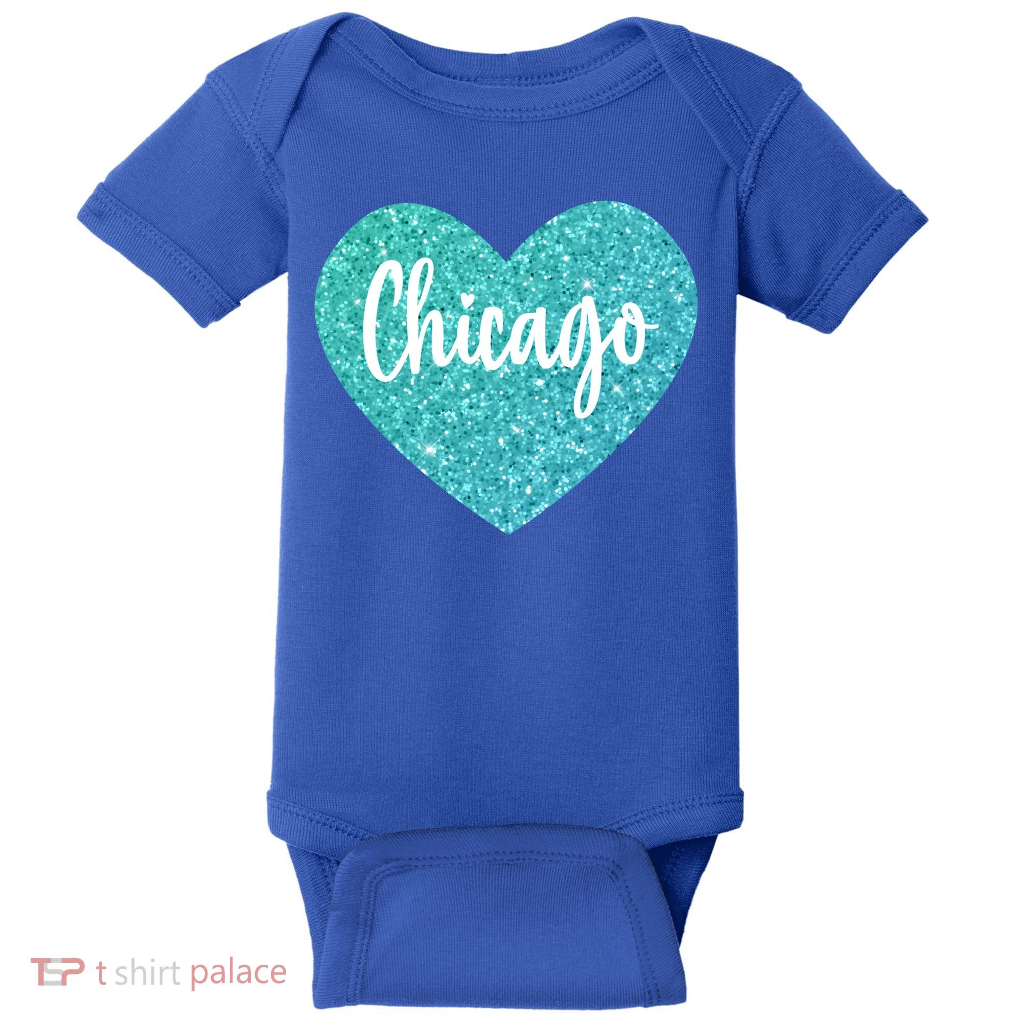 I Love Chicago Usa Heart Meaningful Gift Baby Bodysuit