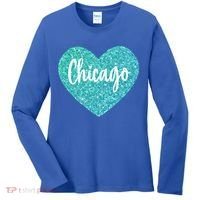 I Love Chicago Usa Heart Meaningful Gift Women's Long Sleeve Shirt thumb 0