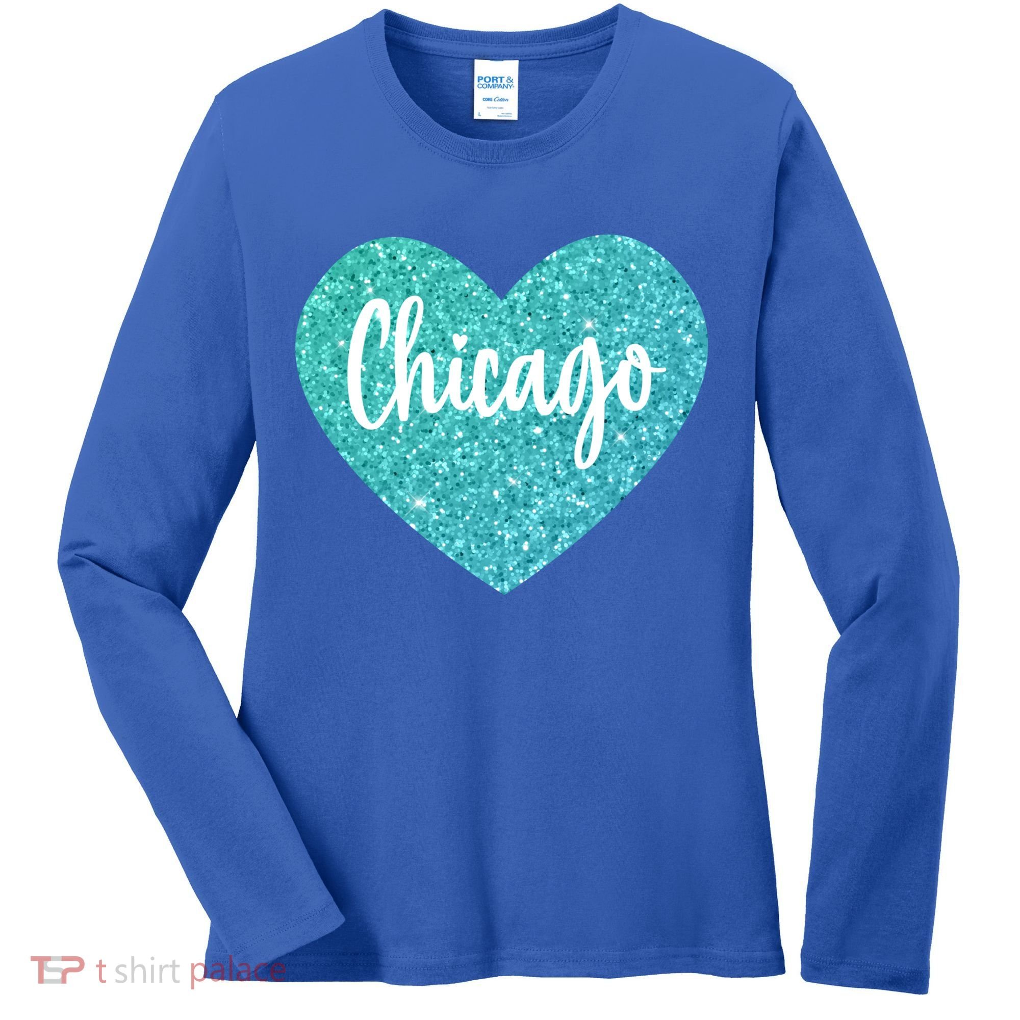 I Love Chicago Usa Heart Meaningful Gift Women's Long Sleeve Shirt