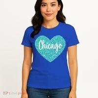 I Love Chicago Usa Heart Meaningful Gift Women's T-Shirt thumb 4