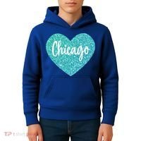 I Love Chicago Usa Heart Meaningful Gift Kids Hoodie thumb 4