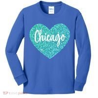 I Love Chicago Usa Heart Meaningful Gift Kids Long Sleeve Shirt thumb 0