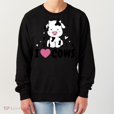 I Love Cows Heart Women's Sweatshirt