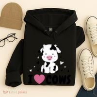 I Love Cows Heart Hoodie thumb 4