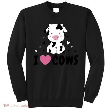 I Love Cows Heart Sweatshirt