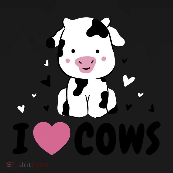 I Love Cows Heart Bucket Hat