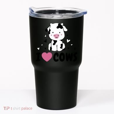 I Love Cows Heart Tumbler